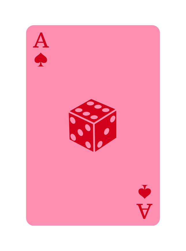 Ace of Spades Playing Card Red Dice Poster