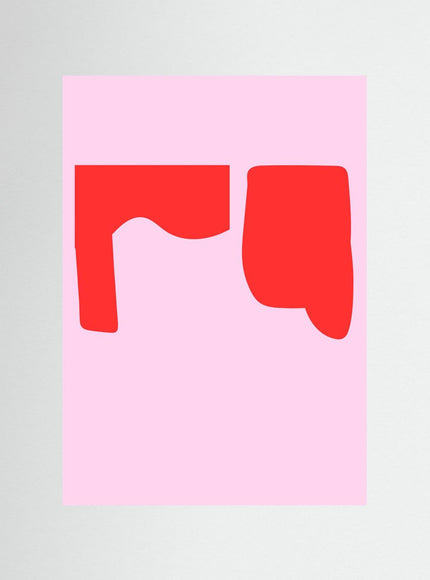 Abstract Pink and Red Shapes Poster - Framzio