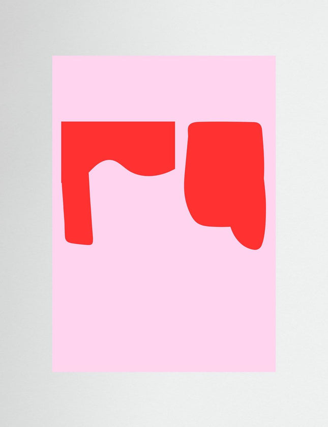 Abstract Pink and Red Shapes Poster - Framzio