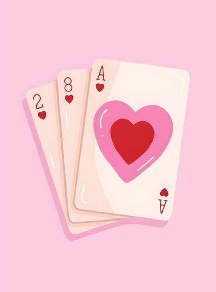 Ace of Hearts Playing Card Pink Poster - Framzio