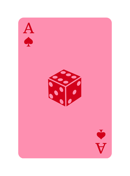 Ace of Spades Playing Card Red Dice Poster - Framzio