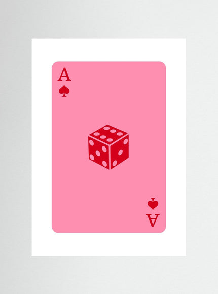 Ace of Spades Playing Card Red Dice Poster - Framzio