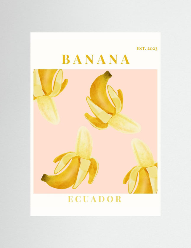 Banana Ecuador Poster - Watercolor Fruit Illustration Art Print - Framzio