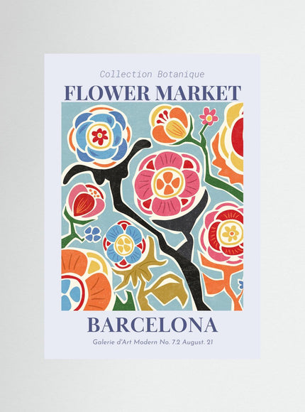Barcelona Flower Market Botanical Poster - Framzio