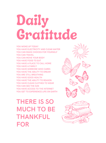 Daily Gratitude Typography Poster - Framzio