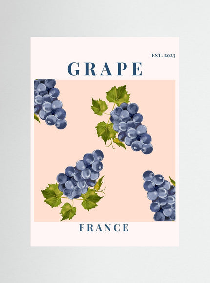 Grape France Botanical Poster | Vintage Fruit Art Print - Framzio