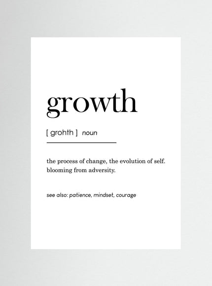 Growth Definition Typography Poster - Framzio