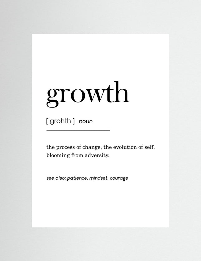 Growth Definition Typography Poster - Framzio