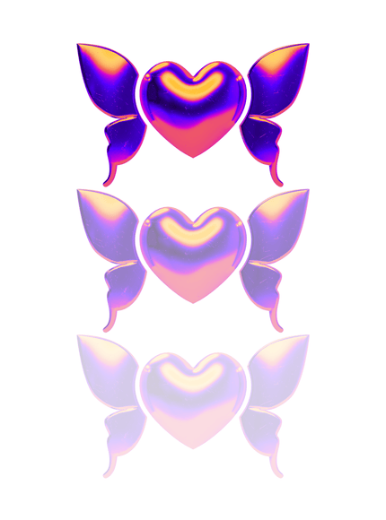 Heart With Wings Gradient Art Print - Framzio