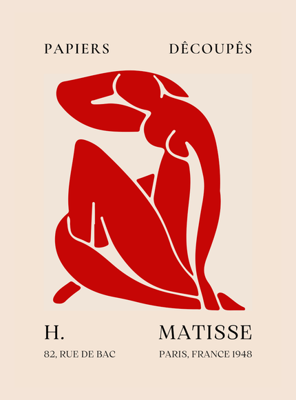 Henri Matisse Papiers Découpés Red Figure Poster 1948 - Framzio