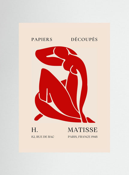 Henri Matisse Papiers Découpés Red Figure Poster 1948 - Framzio