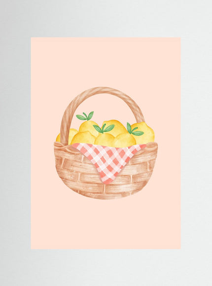 Lemon Basket Watercolor Print - Framzio