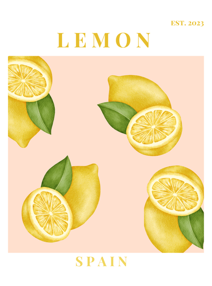 Lemon Spain Poster | Vintage Citrus Kitchen Wall Art - Framzio