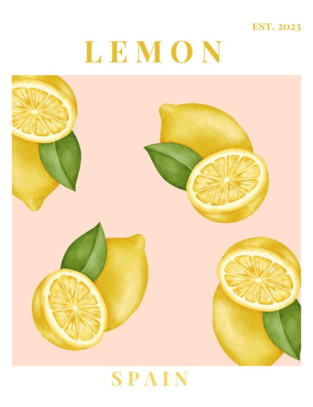 Lemon Spain Poster | Vintage Citrus Kitchen Wall Art - Framzio