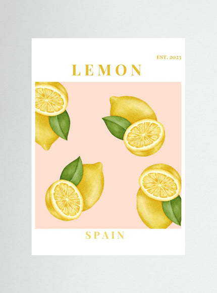 Lemon Spain Poster | Vintage Citrus Kitchen Wall Art - Framzio