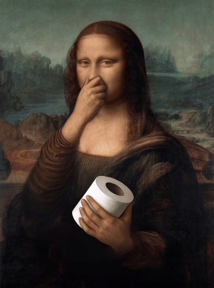 Mona Lisa Toilet Paper Art Print | Humorous Classic Parody - Framzio