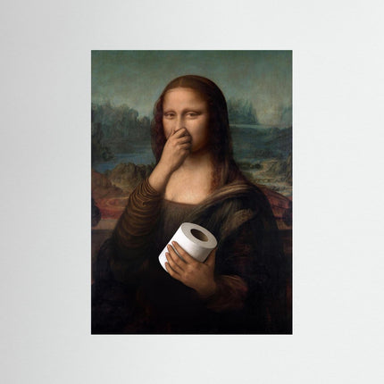 Mona Lisa Toilet Paper Art Print | Humorous Classic Parody - Framzio