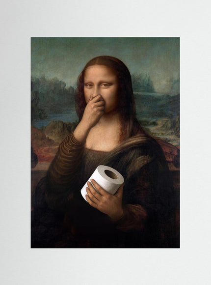 Mona Lisa Toilet Paper Art Print | Humorous Classic Parody - Framzio