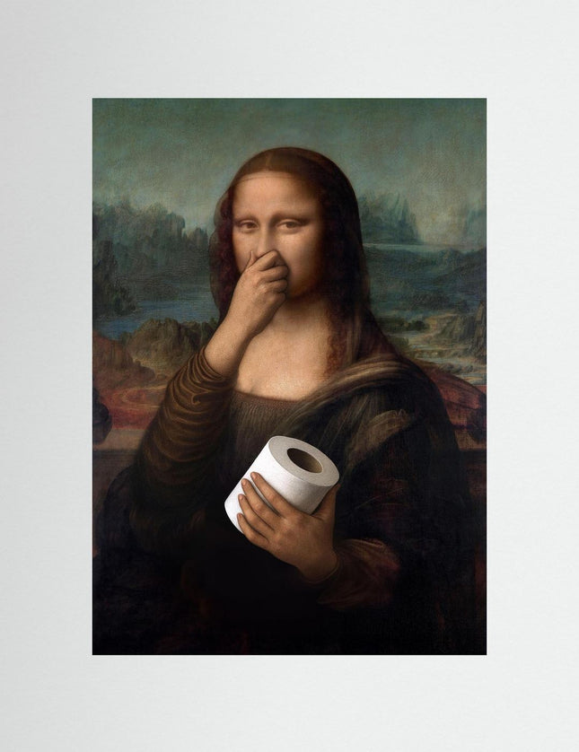 Mona Lisa Toilet Paper Art Print | Humorous Classic Parody - Framzio