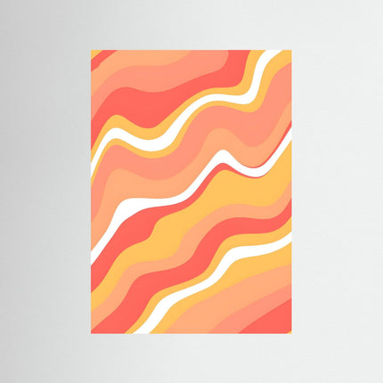 Orange Waves Abstract Art Print - Framzio