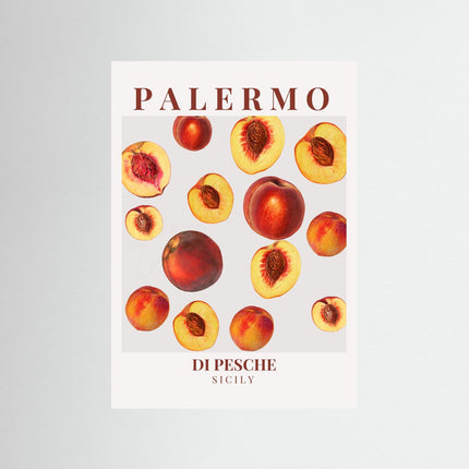 Palermo Peaches Poster - Italian Fruit Art Print Sicily - Framzio