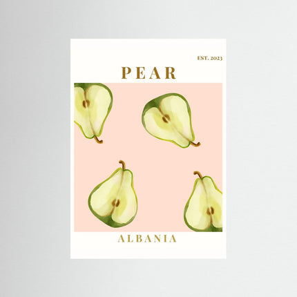 Pear Albania Poster - Vintage Fruit Illustration Art Print - Framzio