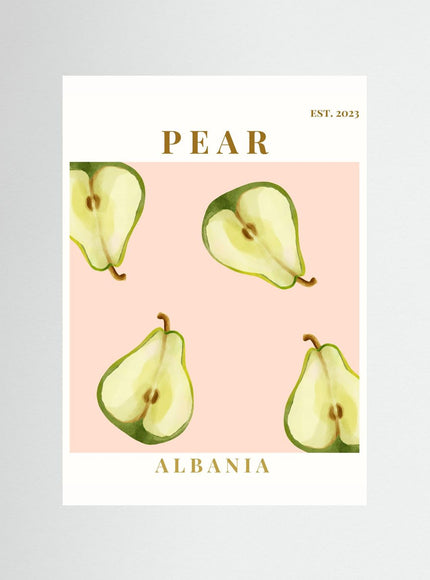 Pear Albania Poster - Vintage Fruit Illustration Art Print - Framzio
