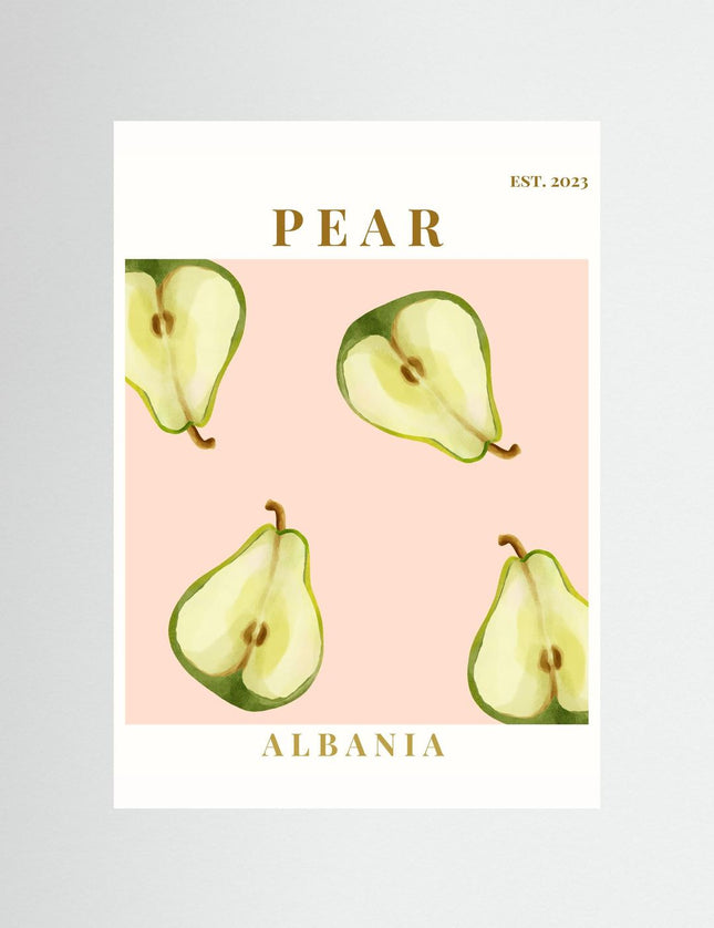 Pear Albania Poster - Vintage Fruit Illustration Art Print - Framzio