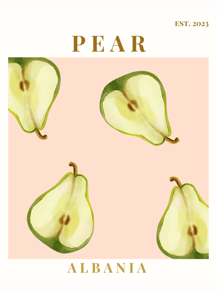 Pear Albania Poster - Vintage Fruit Illustration Art Print - Framzio