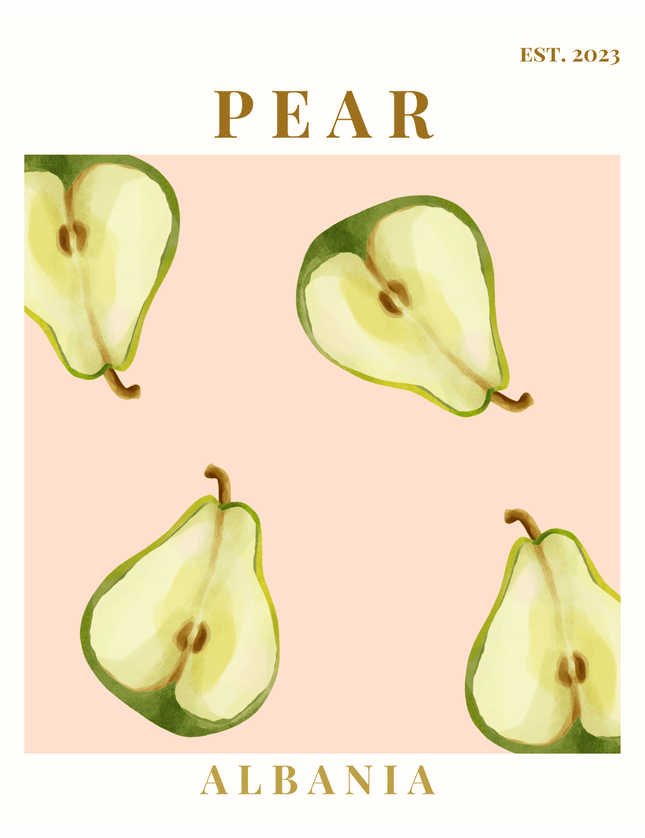 Pear Albania Poster - Vintage Fruit Illustration Art Print - Framzio