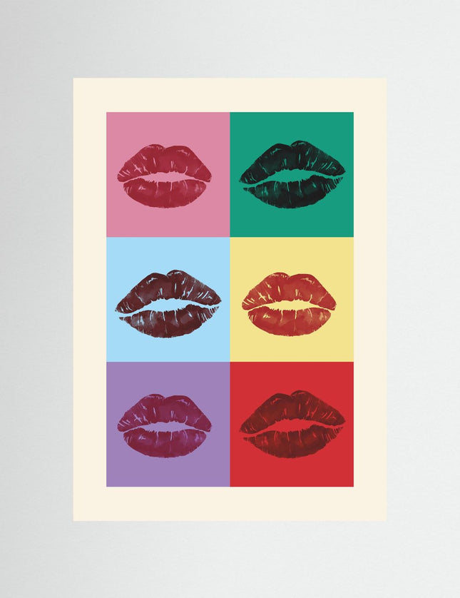 Pop Art Lips Poster | Colorful Kiss Print - Framzio