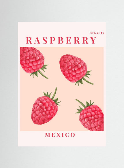 Raspberry Mexico Botanical Fruit Poster - Framzio
