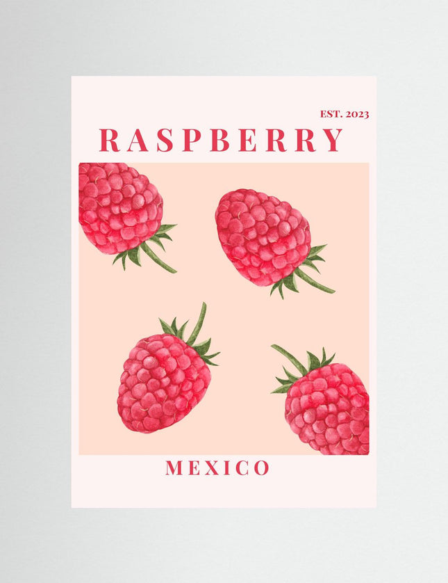 Raspberry Mexico Botanical Fruit Poster - Framzio
