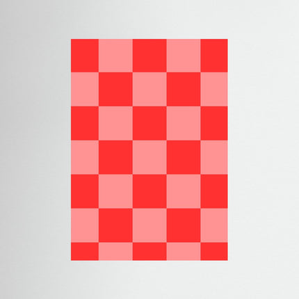 Red Checkerboard Abstract Poster - Framzio