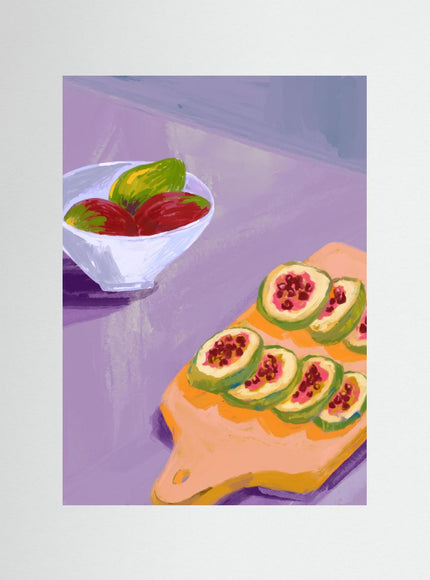 Still Life With Peppers And Pomegranate Art Print - Framzio