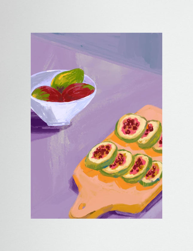 Still Life With Peppers And Pomegranate Art Print - Framzio