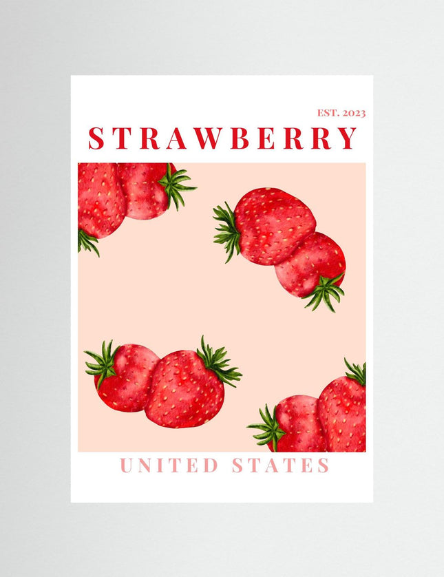 Strawberry Art Print | Red Fruit Kitchen Poster - Framzio