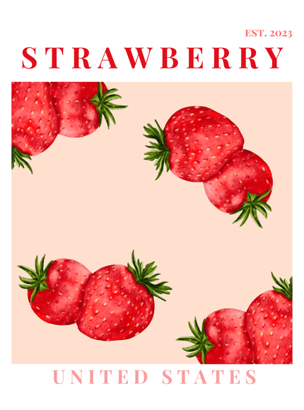 Strawberry Art Print | Red Fruit Kitchen Poster - Framzio