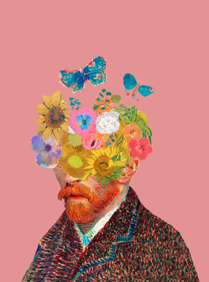 Van Gogh Floral Portrait Art Print - Framzio
