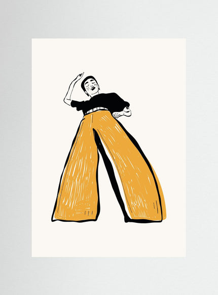 Wide Leg Pants Fashion Illustration Poster - Framzio