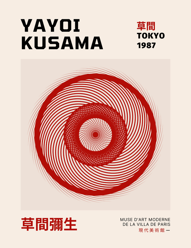 Yayoi Kusama Tokyo 1987 Exhibition Poster - Framzio